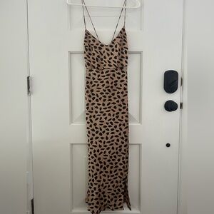 Hello Molly Leopard Print Slip Midi Dress